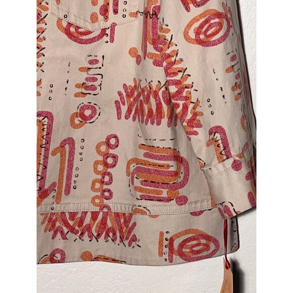NWT Ruby Red Women's Jacket Size Large Cropped  Aztec Button Front Pocket - Picture 7 of 16